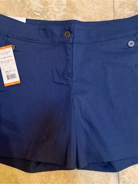 Isaac Mizrahi Navy Blue Tailored Shorts